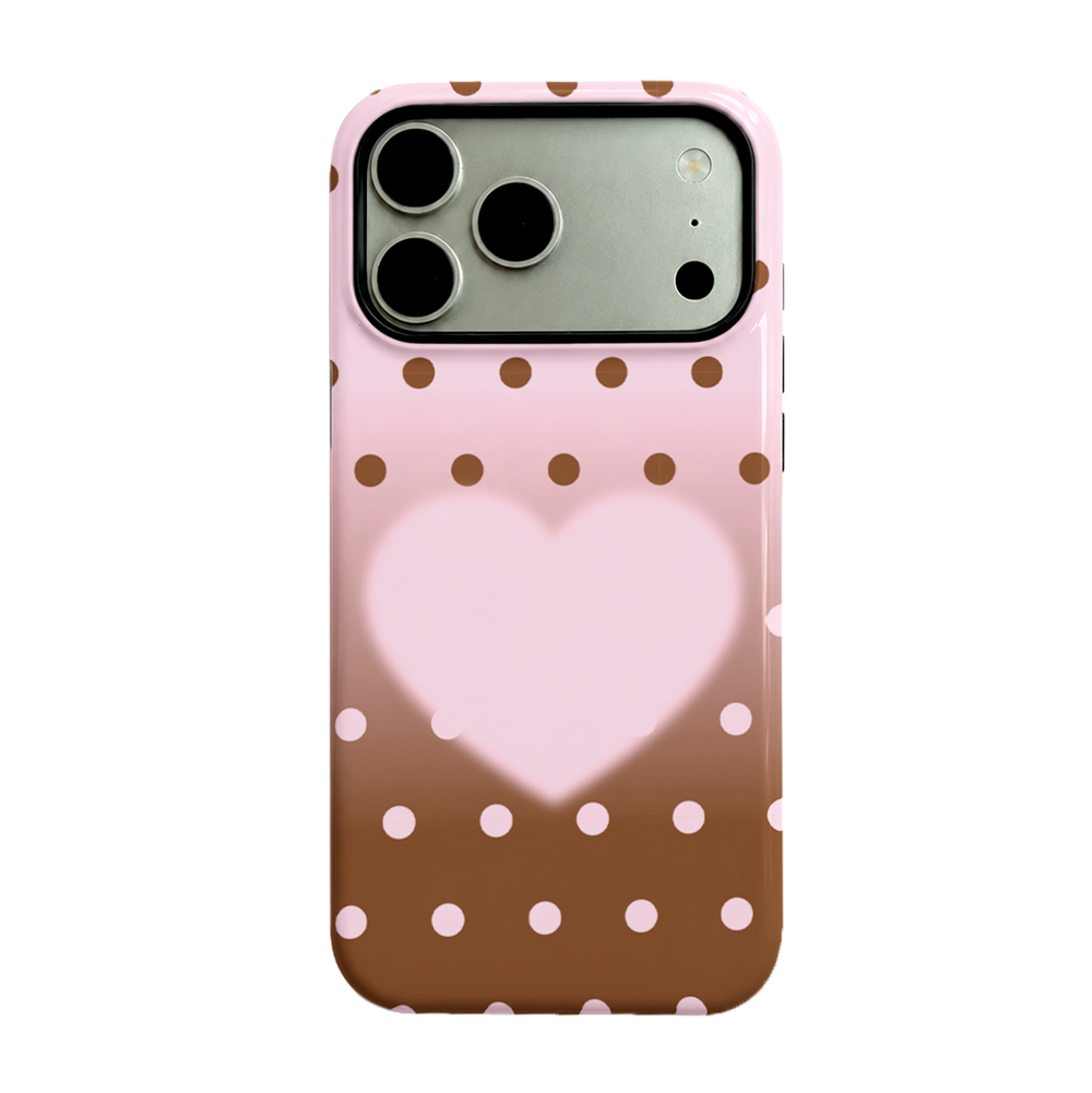 Latte Heart Polka Dots Case