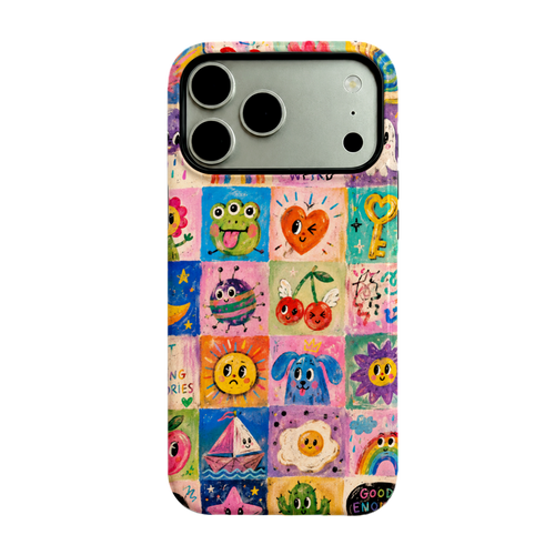 Happy Sticker Collage Case