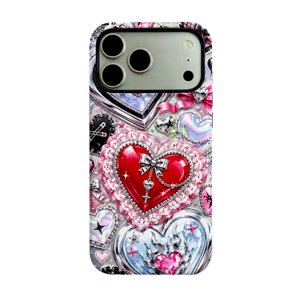 Y2K Jewel Heart Case